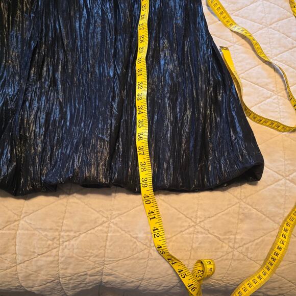 Joseph Ribkoff Y2K Baby Doll Dress Women's 10 Black Silver Sequin Festive Season - Picture 14 of 14